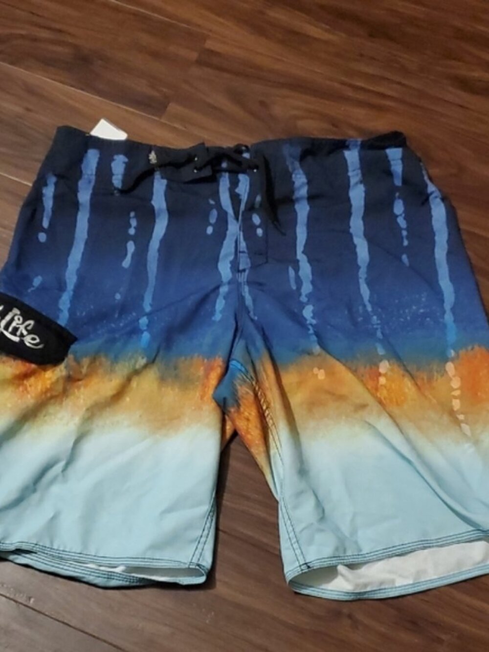 Salt Life Blue and Orange Men's Board Shorts